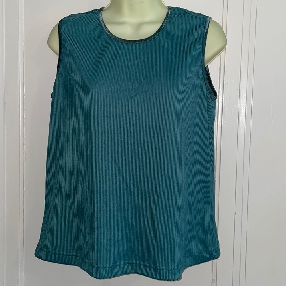 Allison Daley green polyester‎ ribbed knit tank top